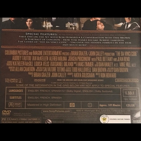 “The DaVinci Code” Starring Tom Hanks 2Disc Full Screen Special Ed DVD-Pre-owned - Picture 4 of 13